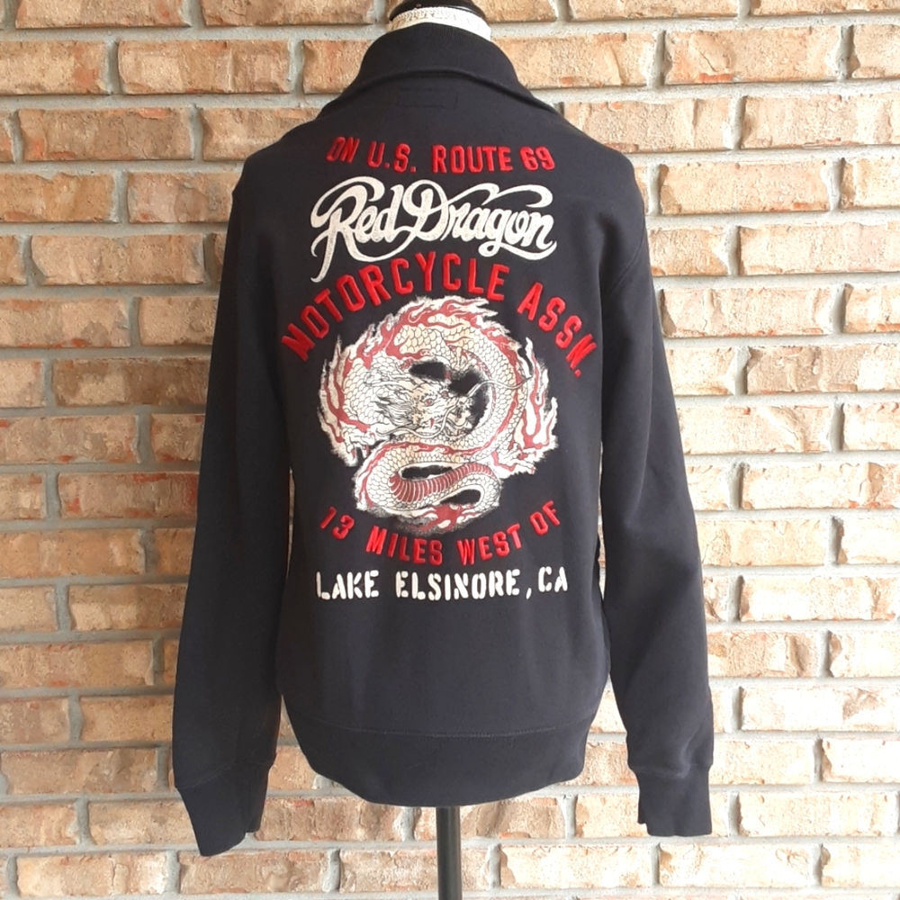 Lucky Brand Vintage 90’s/Y2K Embroidered Full Zip Jacket.